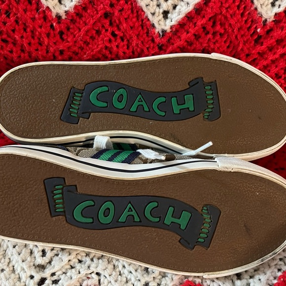 Ladies Coach Tennis Shoes, Size 8, Brown and tan green strips - Picture 4 of 4